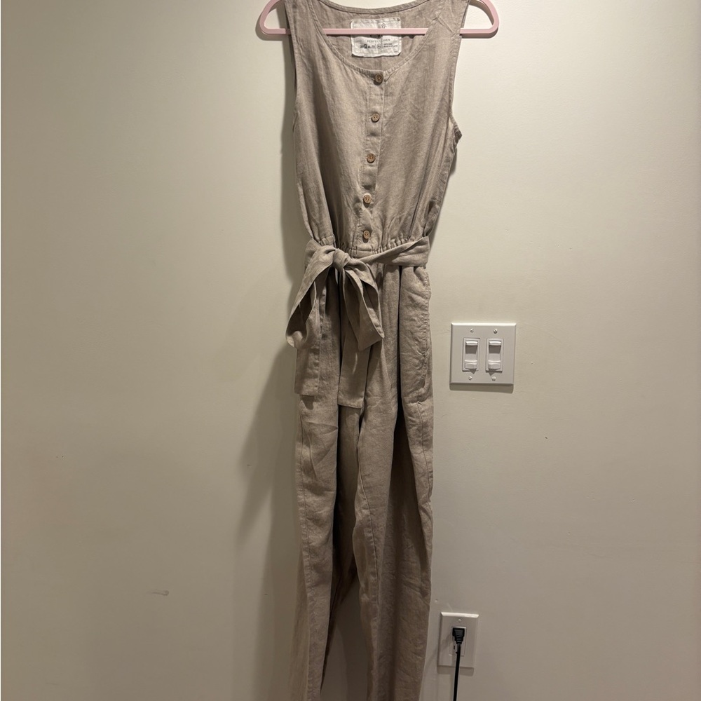 NotPerfectLinen Palma Jumpsuit in Natural - Custom XL
